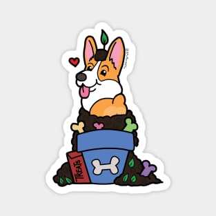 Flower Pot Full of Treats plus Corgi Magnet