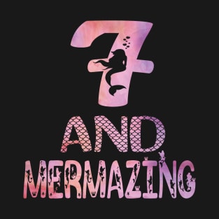 7 And Mermazing Girl 7th Birthday Mermaid Lover Party product T-Shirt