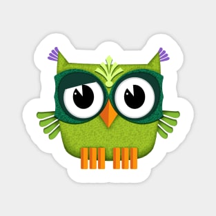 Cute Green Owl Magnet