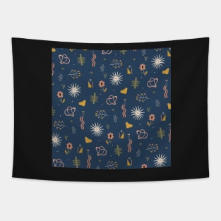 Bleu Abstract Pattern Tapestry
