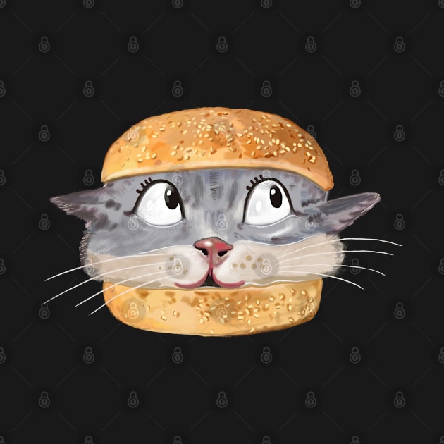 Cute cat burger by GULSENGUNEL