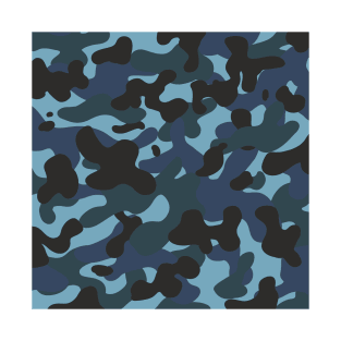 Blue Camouflage Pattern T-Shirt