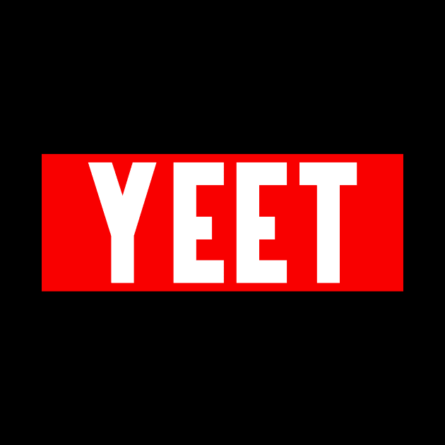 YEET - Cool Big Red Yeeting Text for Boys T-Shirt by mangobanana