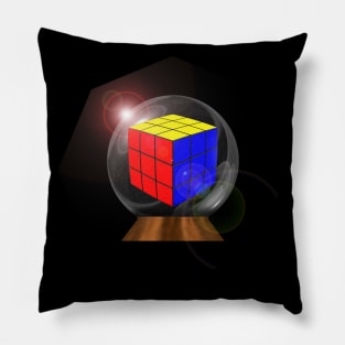 Rubik's Cube in a Snow Globe with Lens Flare Pillow