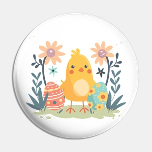 easter chick easter eggs flowers Pin