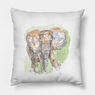 Elephant line drawing. Pillow