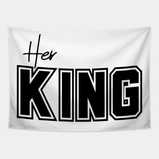 Her King - Matching His and Her Design - Back Print on T-Shirt Tapestry