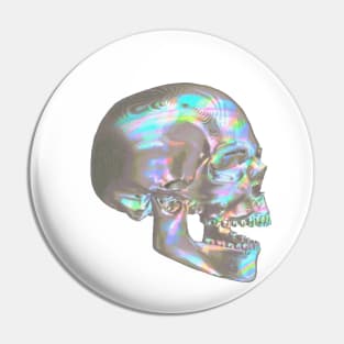 Iridescent Skull Profile in Lavender Blue Pin