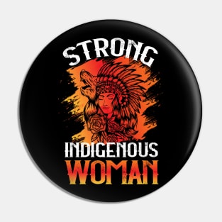 Indigenous Woman Tribal Art Design Indian Chief Headdress Pin