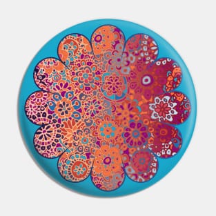 Psychedelic Ombre Flower Doodle Pin