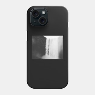 Waterfall landscape black and white Phone Case