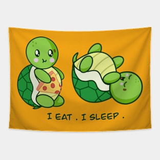 Cute Kawaii turtle who eats and sleeps Tapestry