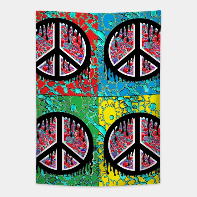 peace, love, pop art , symbol, Pop Art Tapestry by LowEndGraphics