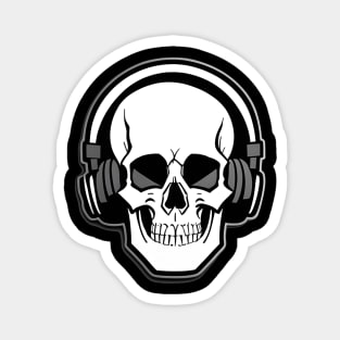 The Musical Skull with Headphones Magnet