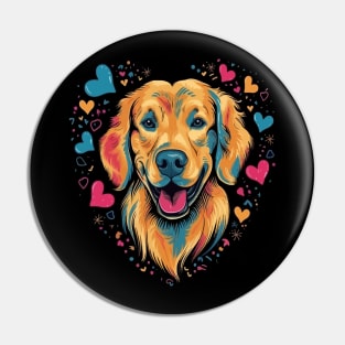 Golden Retriever Valentine Day Pin