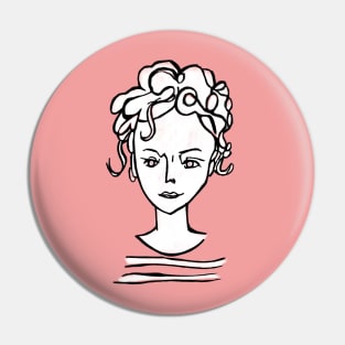 Sweet Curly Confident Woman Pin