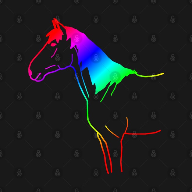 Rainbow horse silhouette by RedHeadAmazona