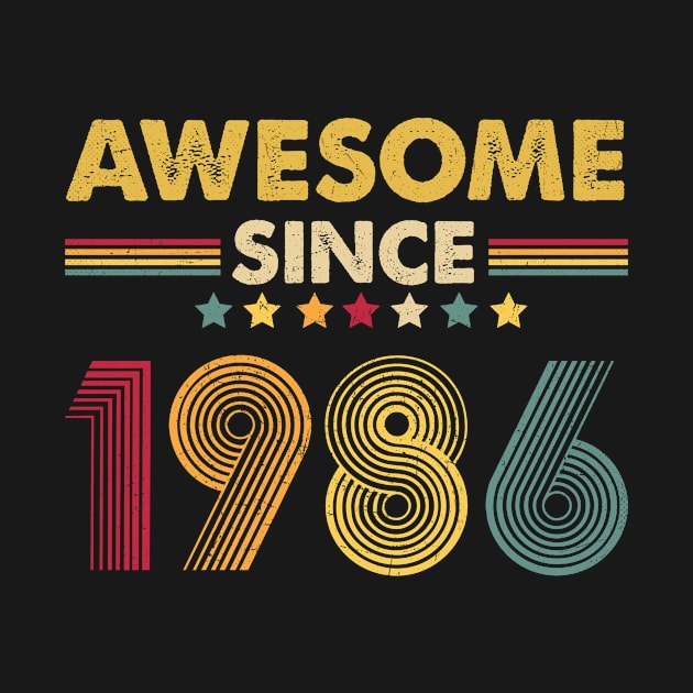 Awesome Since 1986 Vintage 35th Birthday 35 Years Gift by MartaHoward