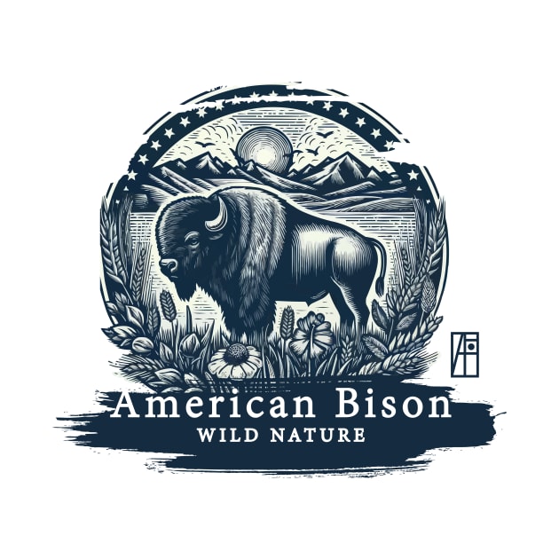 American Bison - WILD NATURE - BISON -14 by ArtProjectShop