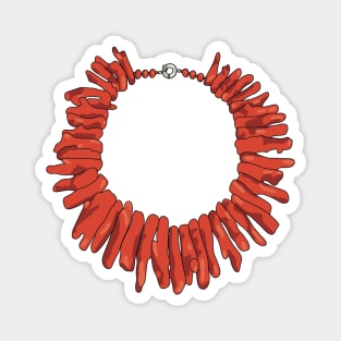 Orange coral necklace design Magnet