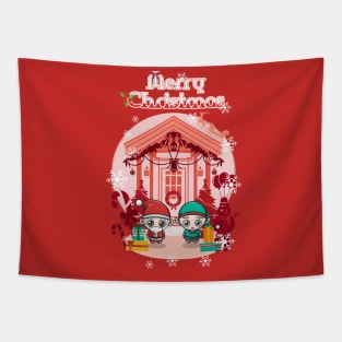 Christmas red Tapestry