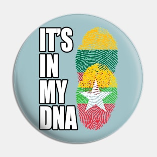 Lithuanian And Burmese Mix Heritage DNA Flag Pin