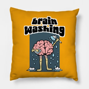 Brain washing t shirt Pillow