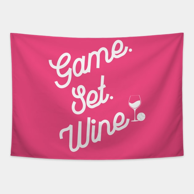 Tennis Funny Game Set Wine Tapestry by MalibuSun