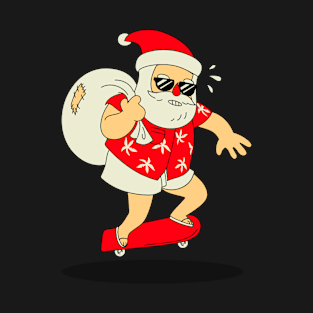 Christmas Skateboarding Santa T-Shirt