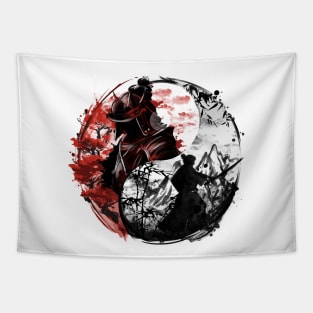 Yin e yang samurai Tapestry