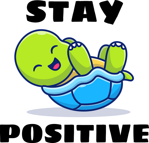 Stay Positive | Turtle Pun Kids T-Shirt by Allthingspunny