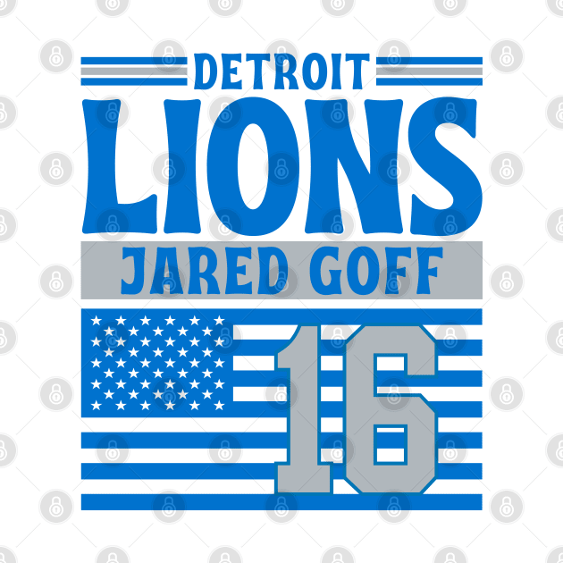 Detroit Lions Goff 16 American Flag Football by Astronaut.co