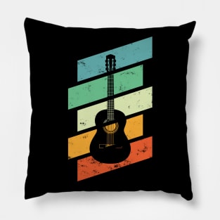 Vintage Style Classical Guitar Retro Colors Pillow