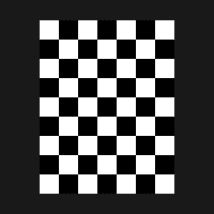 Checkered squares black and white racing flag geometric retro  pattern T-Shirt