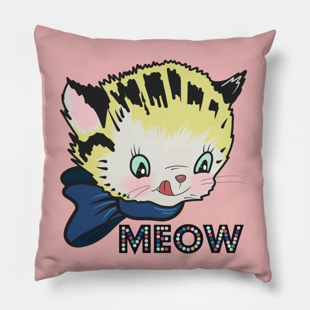 Meowwwwww Pillow by VultureVomitInc