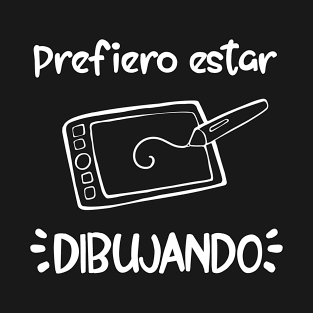 Prefiero estar dibujando (digital) [negro] T-Shirt