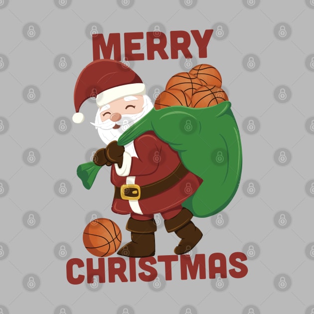 Santa Claus brings Basketball for Basketball Fans Merry Christmas by HHT