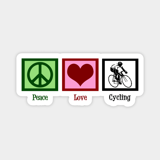 Peace Love Cycling Magnet by epiclovedesigns