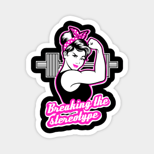 Barbell Girl, girls who lift, fitness girl Magnet