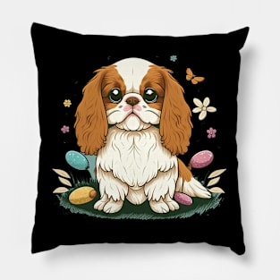 King Spaniel happy easter day Pillow