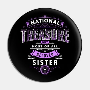 Best Sister Ever National Treasure Birthday Elegant Pin