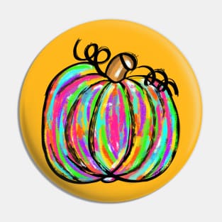 Bright Colorful Multi color Pumpkin Pin