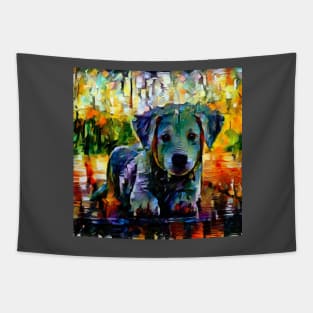 Cute puppy painting (pet, dog, pretty and hiking) Tapestry