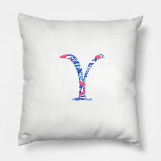 Upsilon Tropical Letter Pillow