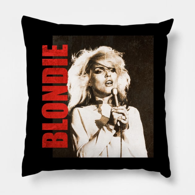 TEXTURE ART- Blondie - Retro Aesthetic Fan Art 1 Pillow by ZiziVintage