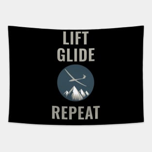 Lift Glide Repeat Glider Pilot T-shirt Tapestry