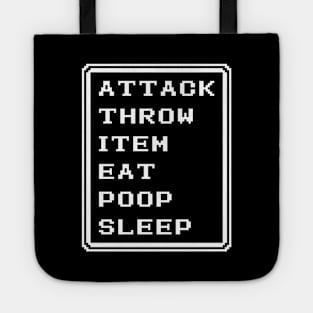 Final Fantasy Battle Menu Eat Poop Sleep Ninja Version Tote