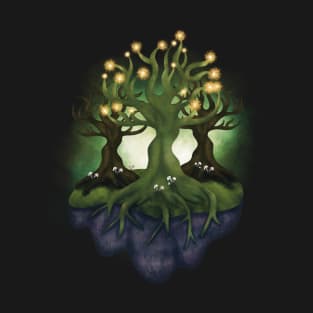 Illuminated Magical Tree in a Floating Island T-Shirt