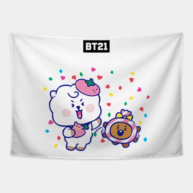 bt21 bts exclusive design 105 Tapestry by Typography Dose