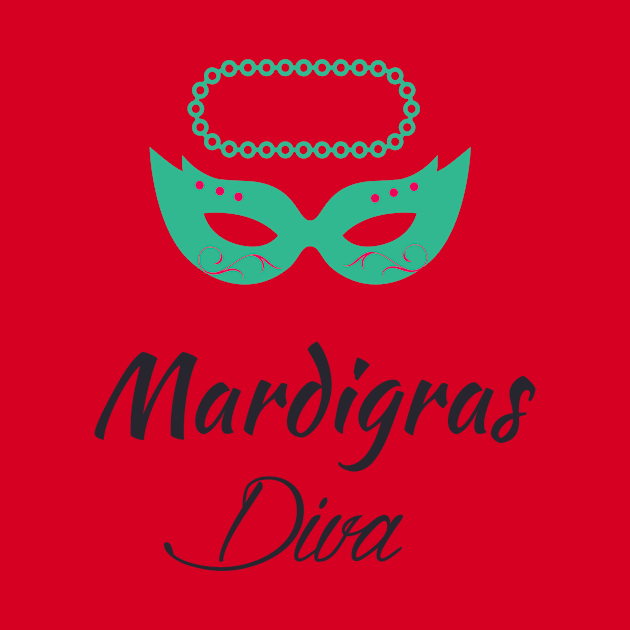 Mardi Gras Diva T-shirt and Apparel by TeeBunny17